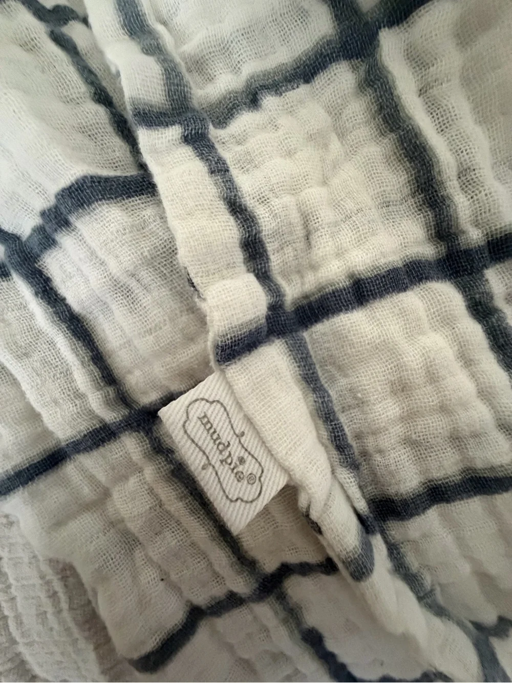 Mud Pie White and Navy Grid Sleep Sack